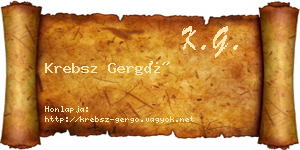 Krebsz Gergő névjegykártya